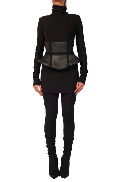 Wide Wool Leather Corset Belt by David's Road 