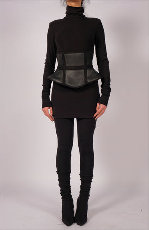 Wide Wool Leather Corset Belt by David's Road 