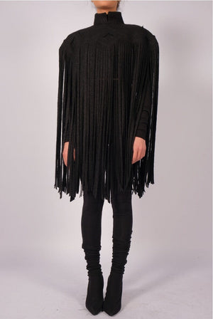 Wool Cape with Fringes by David's Road 