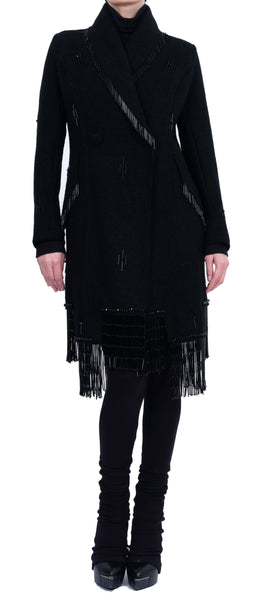 Coat with Glass Beaded Fringe by David's Road 