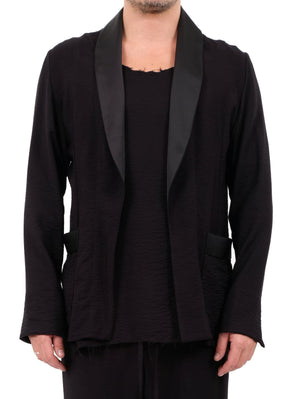 Creased Cotton Tuxedo Blazer by David's Road 