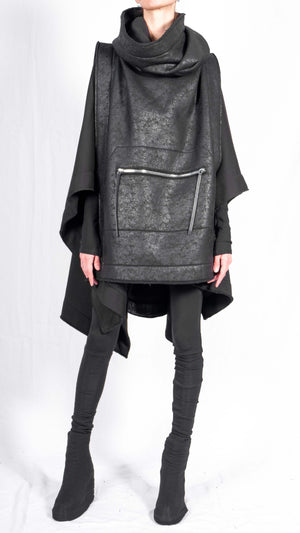 Double Sweatshirt Poncho by David's Road 