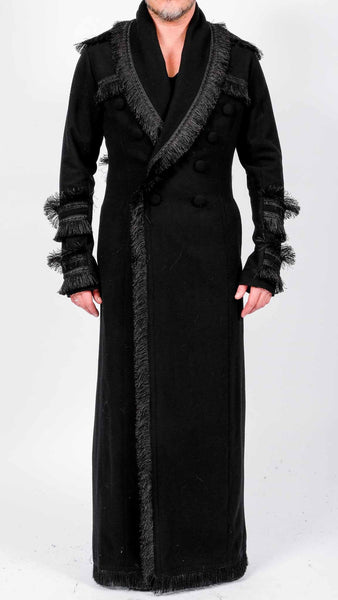 Floor Length Coat with Fringes by David's Road 