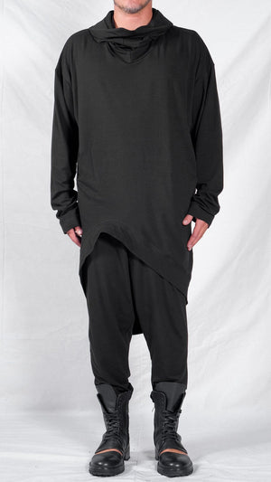 Jersey Hoodie Wave Shaped Hem by David's Road 