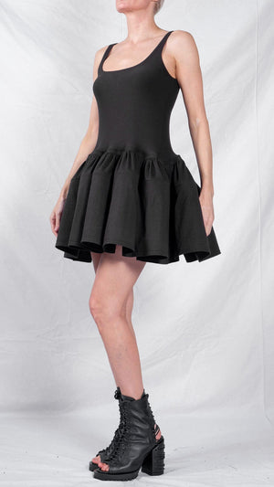 Jersey Mini Dress with Ruffles by David's Road 