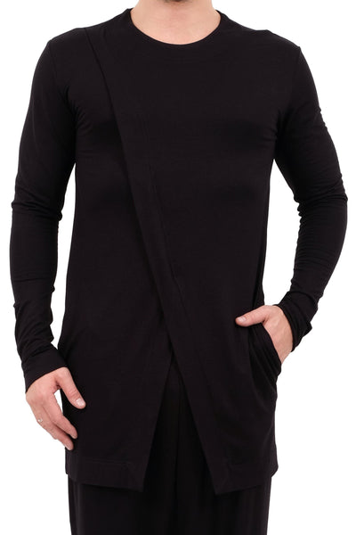 Jersey Wrap Long Sleeve Top by David's Road 