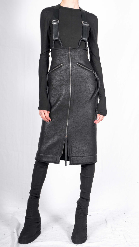 Leather Effect Skirt with Suspenders XL Leather Effect Skirt with Suspenders XL