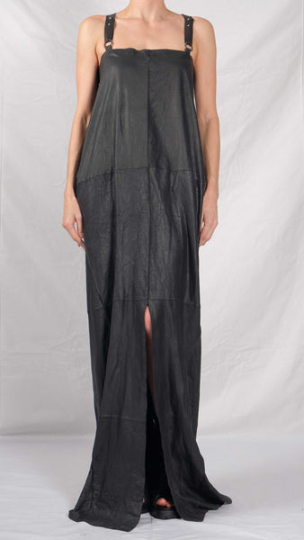 Leather Maxi Dress with Suspenders by David's Road 
