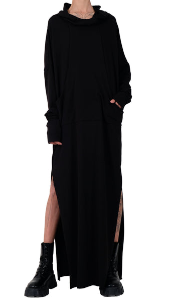 Long Jersey Dress with Hoodie by David's Road 