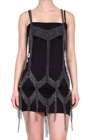 Metal Chain Mesh Mini Dress by David's Road 