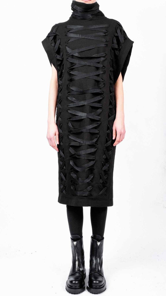 Midi Sweatshirt Dress with Laces S/M Midi Sweatshirt Dress with Laces S/M