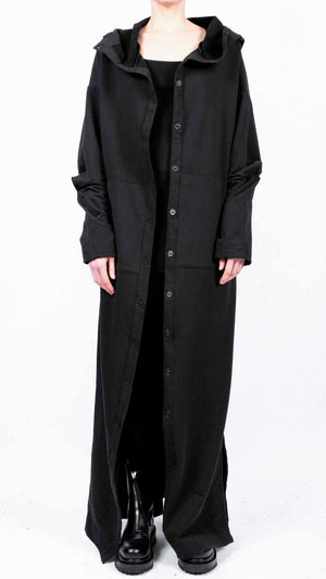 Organic Cotton Maxi Coat with Hood by David's Road 