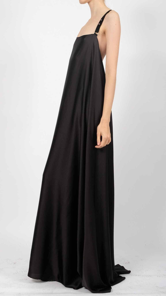 leather long dress The Black Leather Dress Maxi New Full Length Long 10 / Black