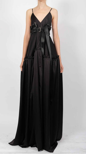 Silk Dress with Straps Maxi by David's Road 