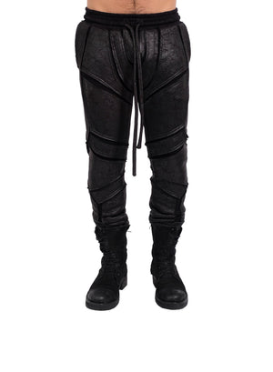 Slim Fit Leather Effect Pants by David's Road 