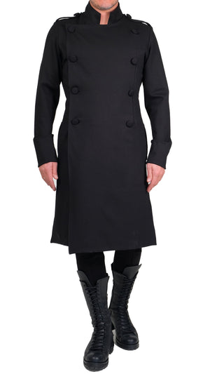 Stretch Military Style Long Jacket by David's Road 