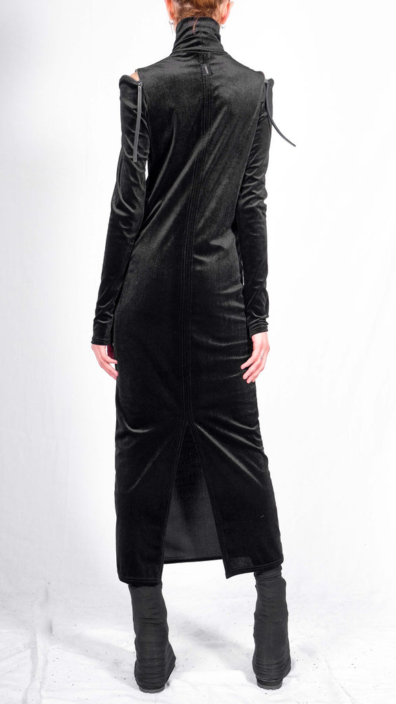 Stretch Velvet Turtleneck Maxi Dress David's Road US Stretch Velvet Turtleneck Maxi Dress David's Road US