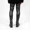 Thigh High Leather Flat Boots with Zippers by David's Road 
