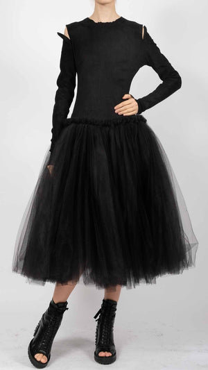 Tulle Dress with Leather by David's Road 