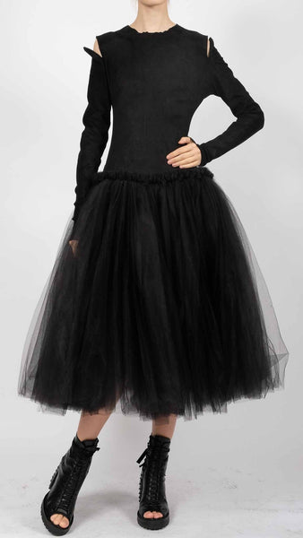 Tulle Dress with Leather by David's Road 