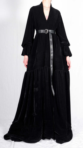 velvet maxi dress designs Long Sleeve Pearl Maxi Velvet Dress Black